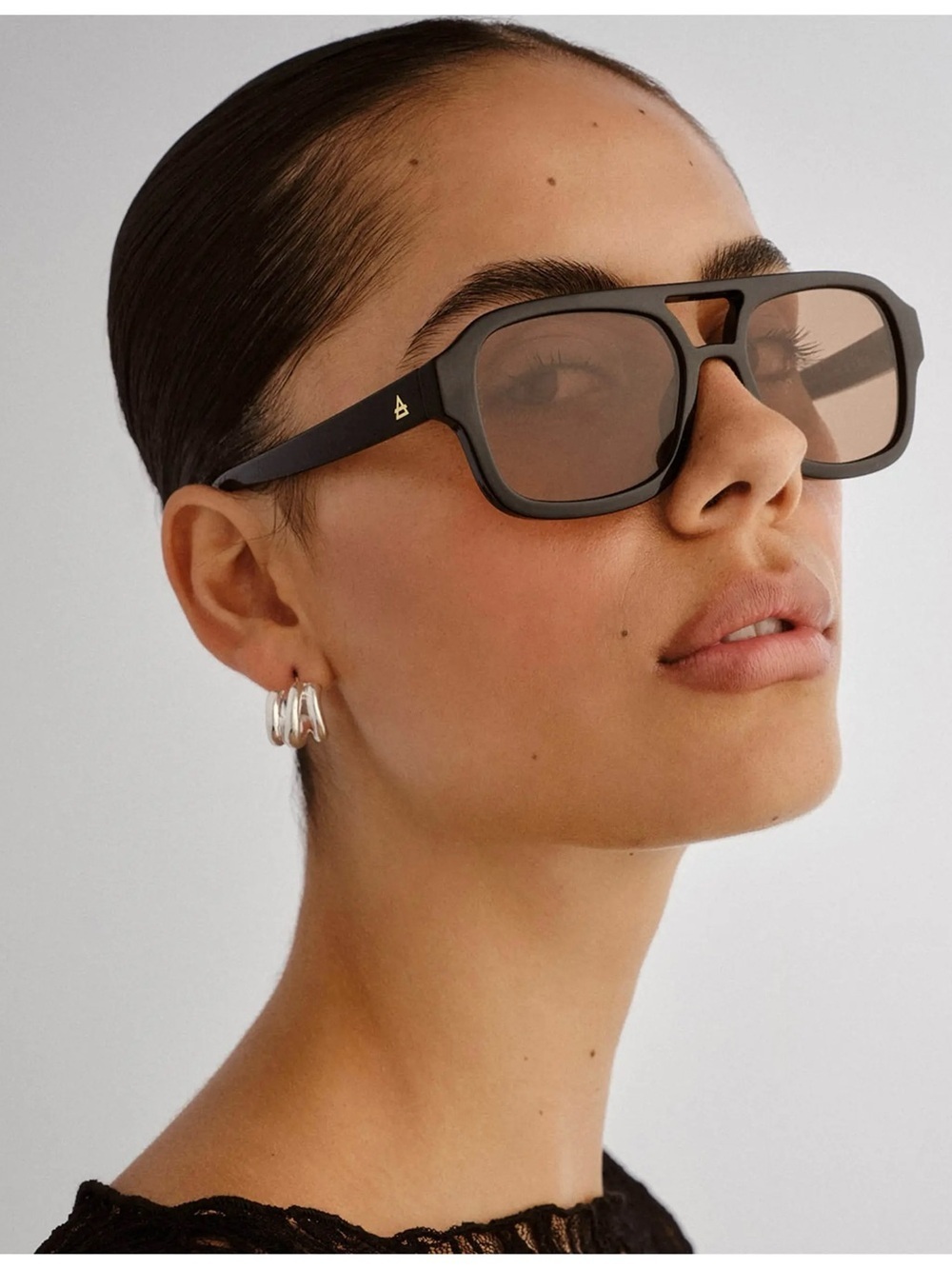 *New* Black AIRE Aviator Sunglasses With Tan Tint